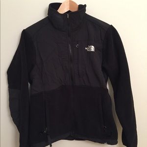 Black fleece North Face zip-up jacket